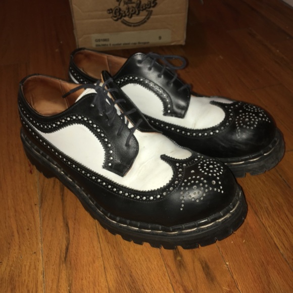 Vintage Gripfast Oxford Black-White wingtip brogue - Picture 6 of 8